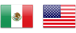 Mexican and American Flag